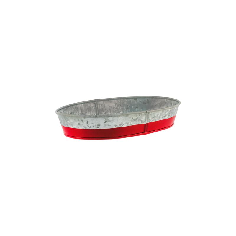 CHEF INOX CONEY IS GALV OVAL TRAY 240x160x45mm DIPPED RED (*78652*) =  1 X EACH