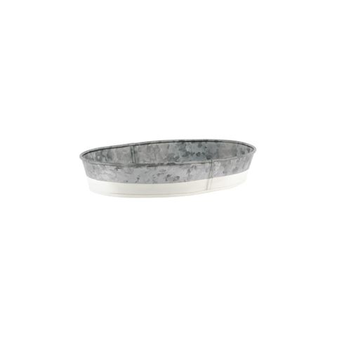 CHEF INOX CONEY IS GALV OVAL TRAY 240x160x45mm DIPPED WHI (*78654*) =  1 X EACH