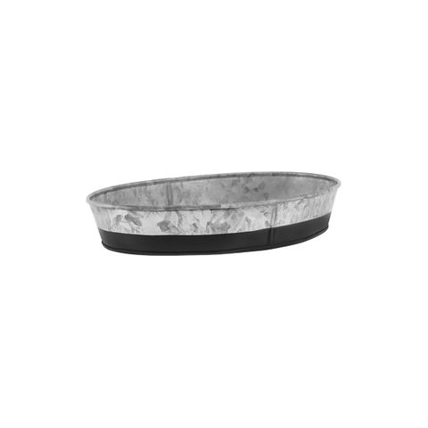 CHEF INOX CONEY IS GALV OVAL TRAY 270x190x45mm DIPPED BLK (*78666*) =  1 X EACH