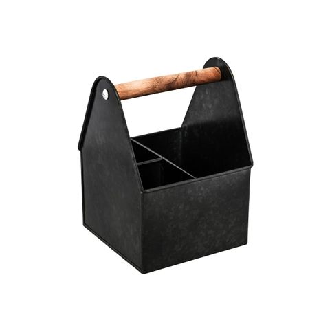 CHEF INOX CONEY IS UTENSIL CADDY 3-COMP WDHDL 170x230mm BLK (*78770*) =  1 X EACH