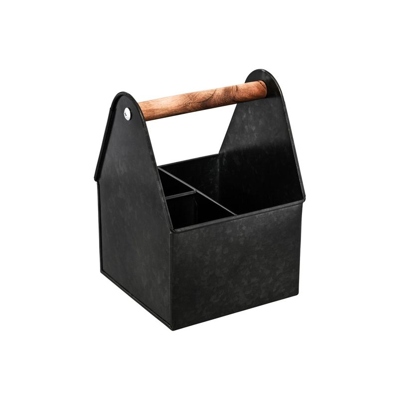 CHEF INOX CONEY IS UTENSIL CADDY 3-COMP WDHDL 170x230mm BLK (*78770*) =  1 X EACH