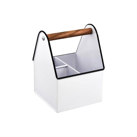 CHEF INOX CONEY IS UTENSIL CADDY 3-COMP WDHDL 170x230mm WHI (*78775*) =  1 X EACH