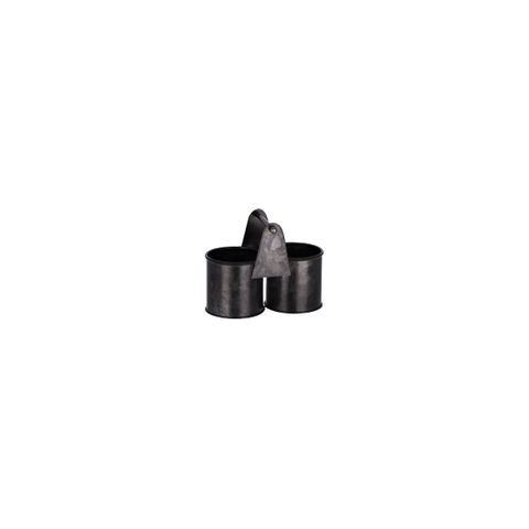 CHEF INOX CONEY IS GALV BLACK DUAL POT CADDY 140x70x70mm (*78778*) =  1 X EACH