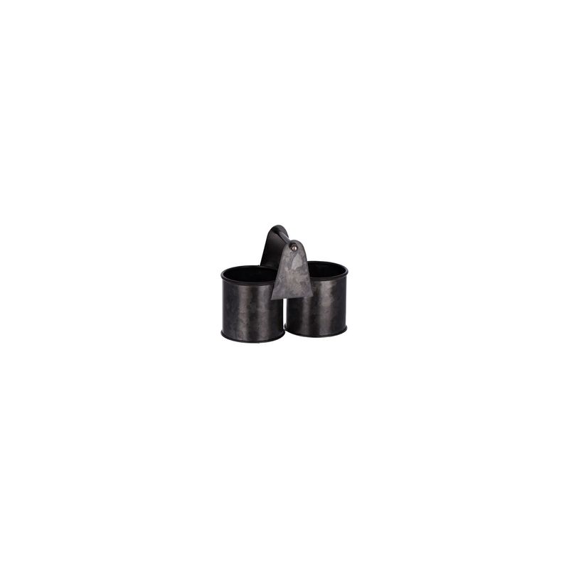 CHEF INOX CONEY IS GALV BLACK DUAL POT CADDY 140x70x70mm (*78778*) =  1 X EACH
