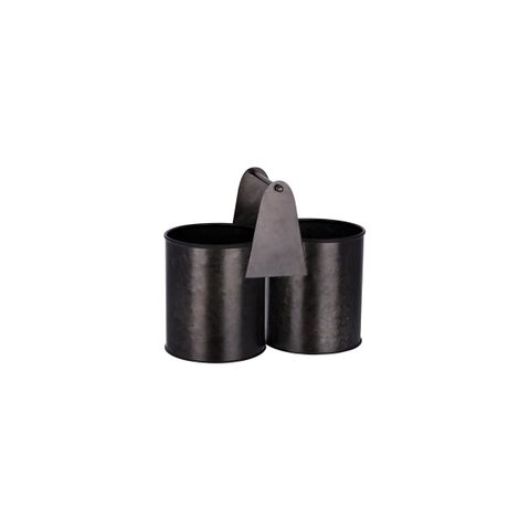 CHEF INOX CONEY IS GALV BLACK DUAL POT CADDY 240x120x140mm (*78779*) =  1 X EACH