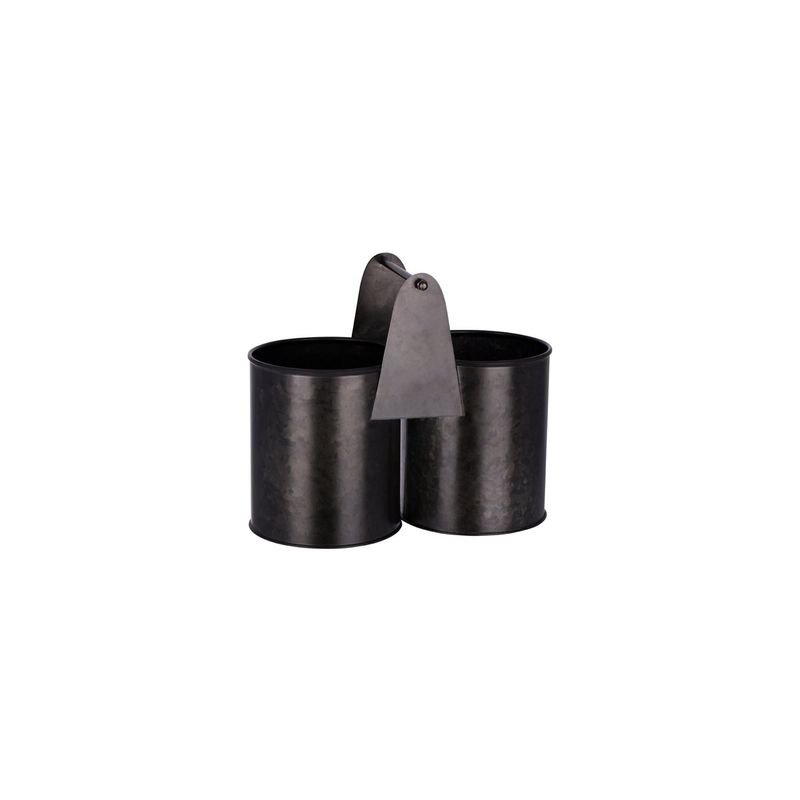 CHEF INOX CONEY IS GALV BLACK DUAL POT CADDY 240x120x140mm (*78779*) =  1 X EACH