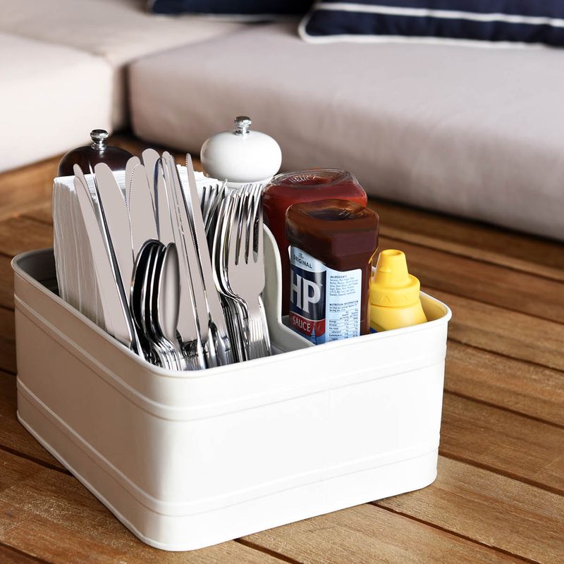 CONEY ISL-GALVANISED CREME P/C CADDY RECT LTHR 260x240x130mm (*78806*) = PACK OF 4 X EACHES