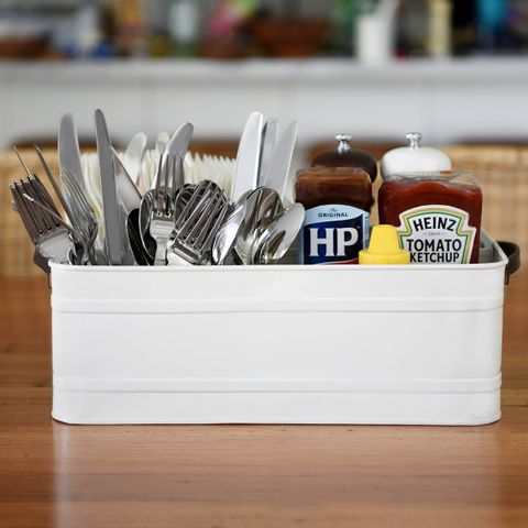 CONEY ISL-GALVANISED CREME P/C CADDY 4 CP RECT LTHR 370x215 (*78808*) = PACK OF 4 X EACHES