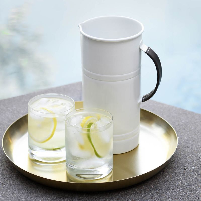 CONEY ISL-GALVANISED CREME P/C WATER PITCHER LTHR HDL 220mm (*78800*) = PACK OF 4 X EACHES