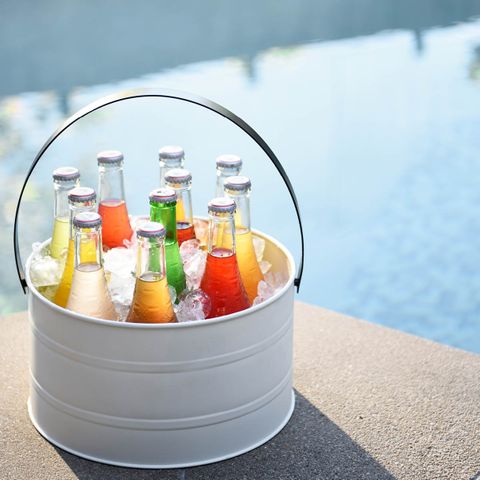 CONEY ISL-GALVANISED CREME P/C ROUND PAIL LTHR HDL 285x150mm (*78840*) = PACK OF 6 X EACHES