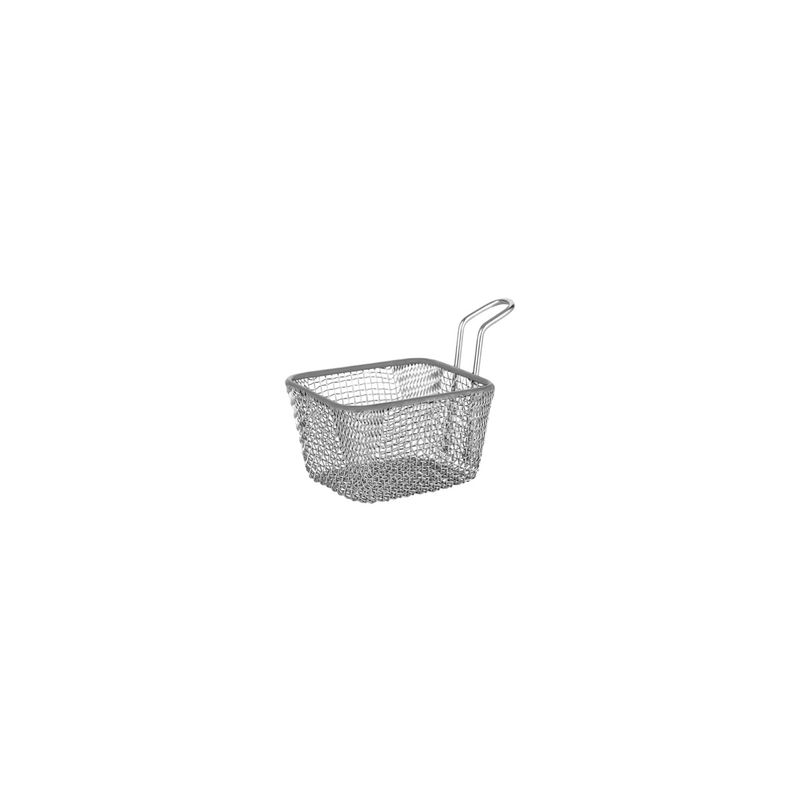 CHEF INOX RECTANGULAR SERVING BASKET w/HDL WIRE 100x90x6 (*07690*) = PACK OF 6 X EACHES