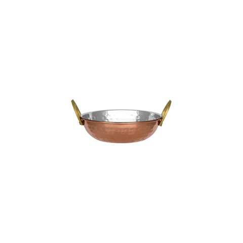CHEF INOX KADAI BOWL w/HDLS S/S w/COPPER PLATE 145x45mm (*07495*) = PACK OF 12 X EACHES