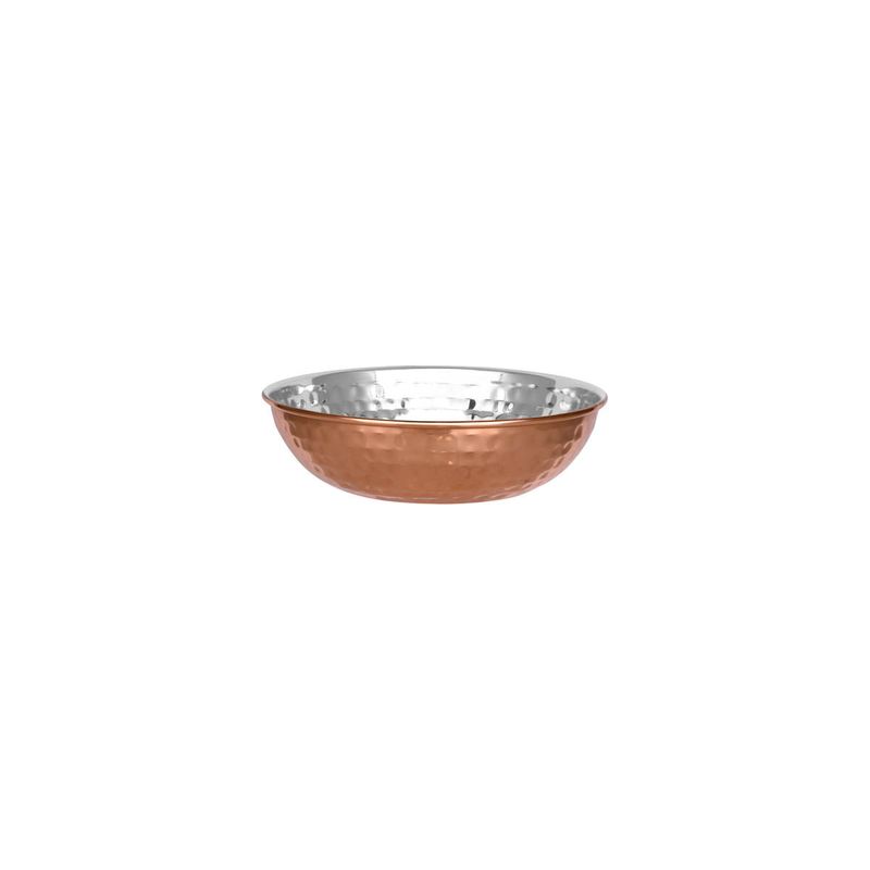 CHEF INOX KADAI BOWL NO HDLS S/S w/COPPER PLATE 170x50mm (*07496*) = PACK OF 12 X EACHES