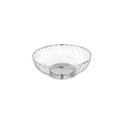 CHEF INOX ROUND BASKET WIRE/SOLID BASE 18/10 245x80mm (*70356*) =  1 X EACH