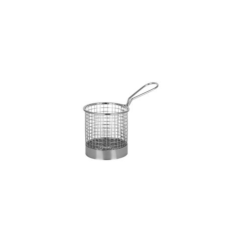 CHEF INOX ROUND SERVING BASKET w/HDL WIRE 95x90mm (*07682*) = PACK OF 6 X EACHES