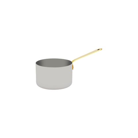 CHEF INOX MINIATURE SAUCEPAN w/BRASS HDL 120x75mm18/10 (*MINI-07910*) = PACK OF 2 X EACHES