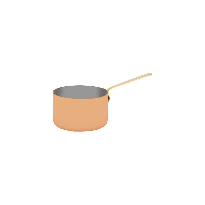 CHEF INOX MINIATURE SAUCEPAN COPPER w/BRASS HDL 120x75mm (*MINI-07950*) = PACK OF 2 X EACHES