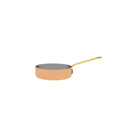 CHEF INOX MINIATURE FRYPAN COPPER w/BRASS HDL 120x35mm (*MINI-07957*) = PACK OF 4 X EACHES