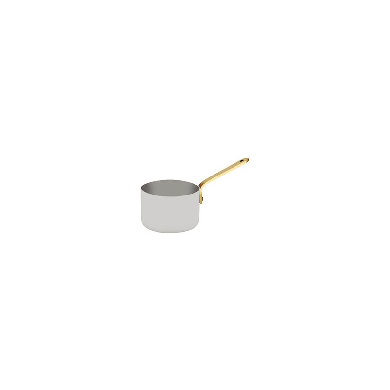 CHEF INOX MINIATURE SAUCEPAN w/BRASS HDL 70x45mm18/10 (*MINI-07902*) = PACK OF 4 X EACHES