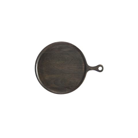 CHEF INOX RND SERVING BOARD w/HDL MANGOWOOD 250x350x15mm DRK (*04942*) =  1 X EACH