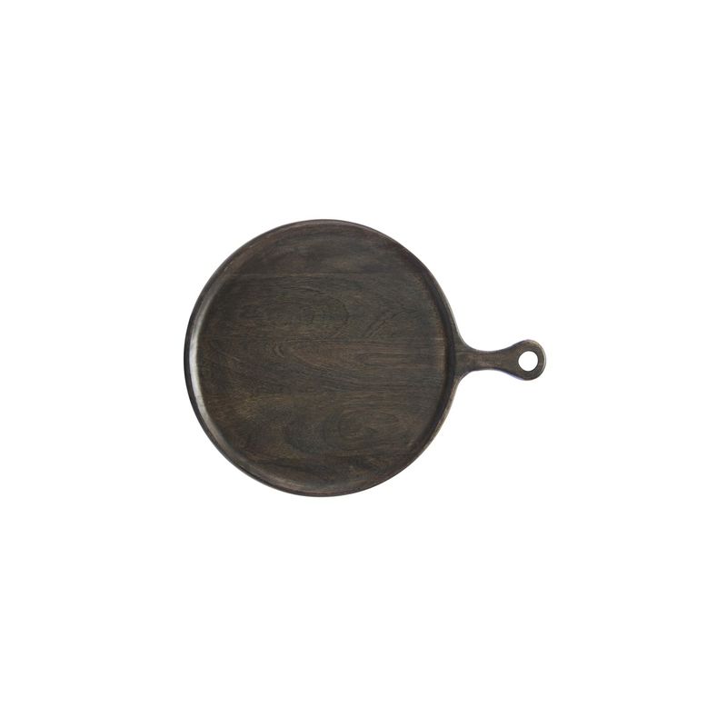 CHEF INOX RND SERVING BOARD w/HDL MANGOWOOD 250x350x15mm DRK (*04942*) =  1 X EACH