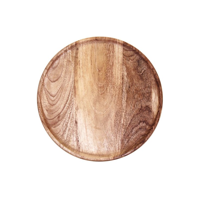 CHEF INOX ROUND SERVING BOARD MANGOWOOD 300x15mm NATURAL (*04890*) =  1 X EACH