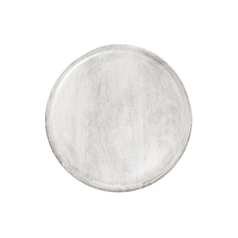 CHEF INOX ROUND SERVING BOARD MANGOWOOD 300x15mm WHITE (*04810*) =  1 X EACH