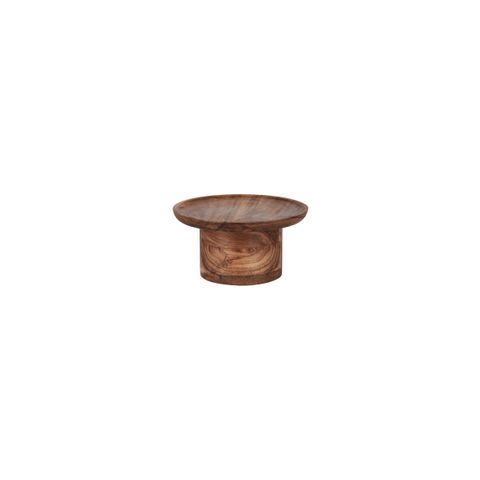 CHEF INOX SERVE ROUND CAKE STAND PILAR ACACIA 200x100mm (*04756*) = PACK OF 4 X EACHES