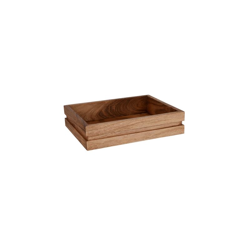 CHEF INOX SERVE DISPLAY TRAY ACACIA GN 1/2 325x265x75mm (*04792*) = PACK OF 4 X EACHES