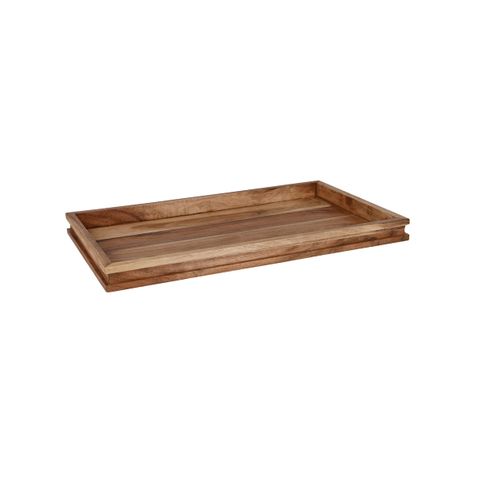 CHEF INOX SERVE DISPLAY TRAY ACACIA GN 1/1 530x325x40mm (*04795*) = PACK OF 4 X EACHES