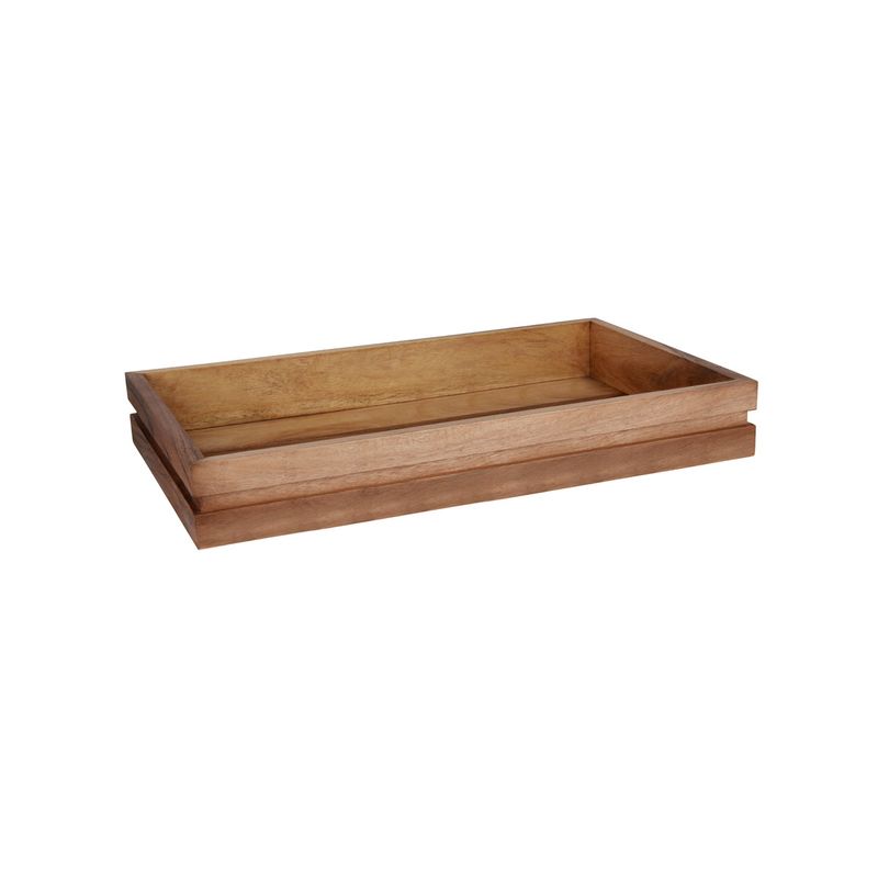 CHEF INOX SERVE DISPLAY TRAY ACACIA GN 1/1 530x325x75mm (*04796*) = PACK OF 4 X EACHES