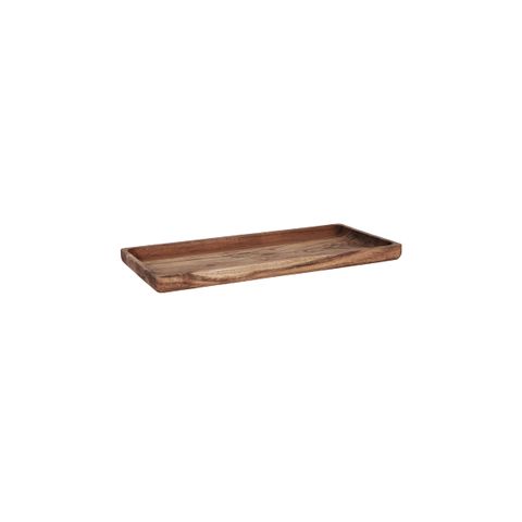 CHEF INOX SERVE RECTANGULAR TRAYS ACACIA 405x200x25mm (*04768*) = PACK OF 4 X EACHES