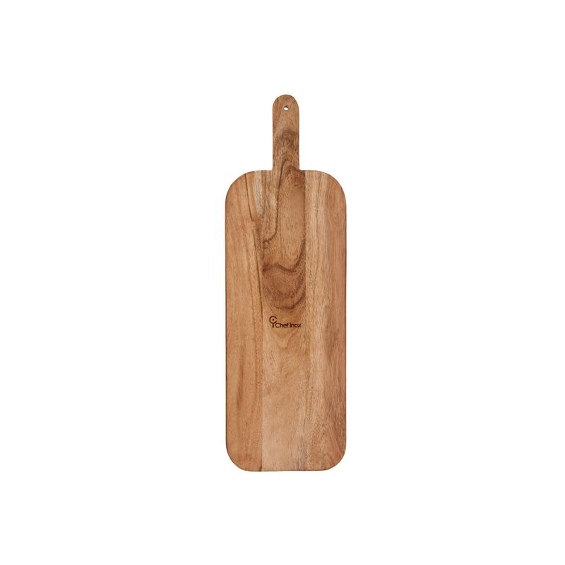 CHEF INOX SERVE PADDLE BOARD w/BLK INLAY ACACIA 560x180x15mm (*04973*) = PACK OF 6 X EACHES