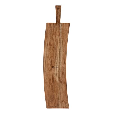 CHEF INOX SERVE PADDLE BOARD BENT w/BLK ACACIA 810x185x25mm (*04972*) = PACK OF 2 X EACHES