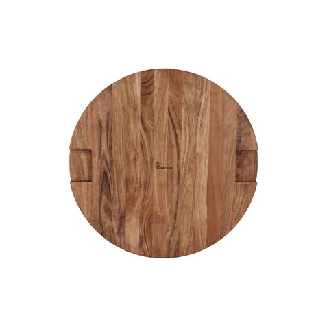 CHEF INOX SERVE RND BUTCHERS BLOCK ACACIA w/INLAY&HDL 530mm (*04783*) =  1 X EACH