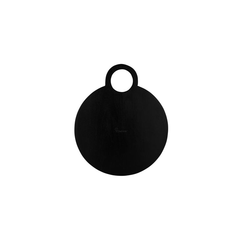 CHEF INOX SERVE RND BOARD BLK w/LOOP HDL ACACIA 440x370x15mm (*04979*) = PACK OF 4 X EACHES