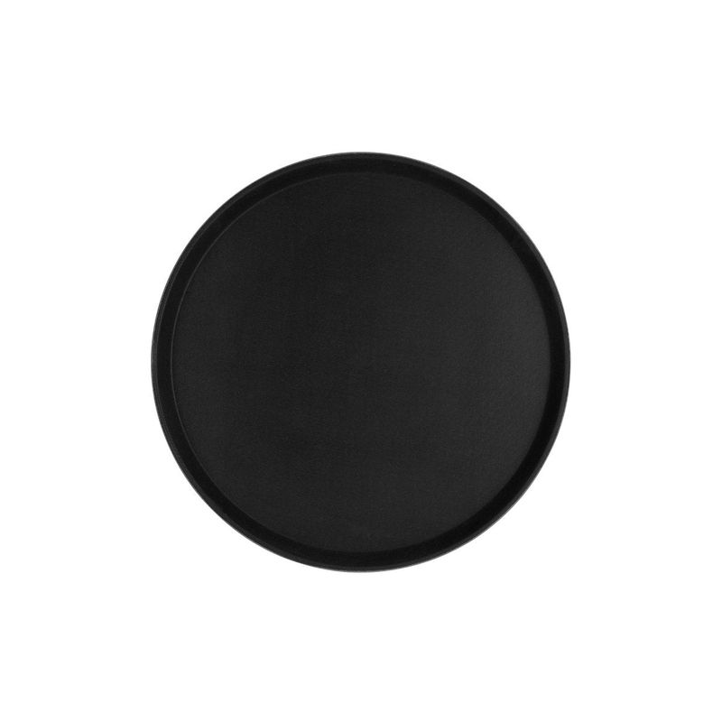 CHEF INOX ROUND TRAY NON SLIP FIBREGLASS 400mm BLACK (*04296*) =  1 X EACH