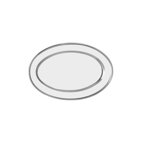 CHEF INOX OVAL PLATTER ROLLED EDGE S/S 400mm (*70716*) = PACK OF 12 X EACHES