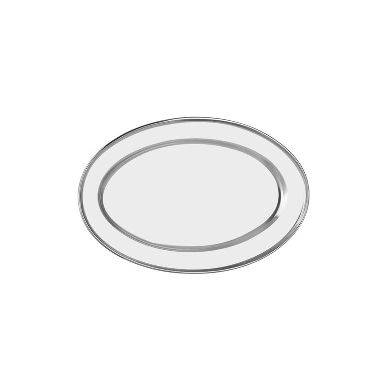 CHEF INOX OVAL PLATTER ROLLED EDGE S/S 400mm (*70716*) = PACK OF 12 X EACHES