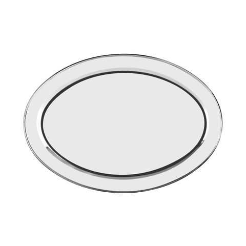 CHEF INOX OVAL PLATTER ROLLED EDGE S/S 550mm (*70722*) = PACK OF 12 X EACHES