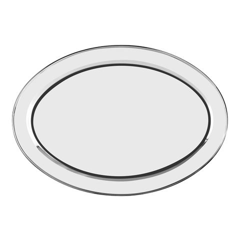 CHEF INOX OVAL PLATTER ROLLED EDGE S/S 650mm (*70726*) = PACK OF 12 X EACHES