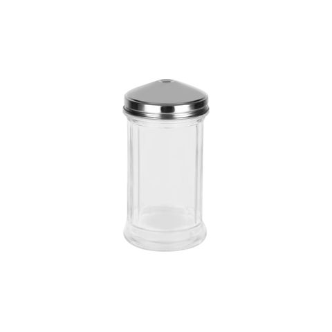 CHEF INOX SUGAR DISPENSER CENTRE POUR GLASS w/S/S LID 140mm (*06755*) = PACK OF 24 X EACHES