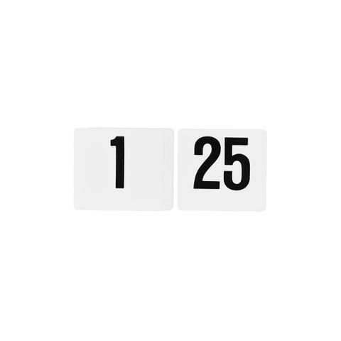TABLEKRAFT TABLE NUMBER SET BLACK ON WHITE PVC 1-25 (*08150*) =  1 X SET