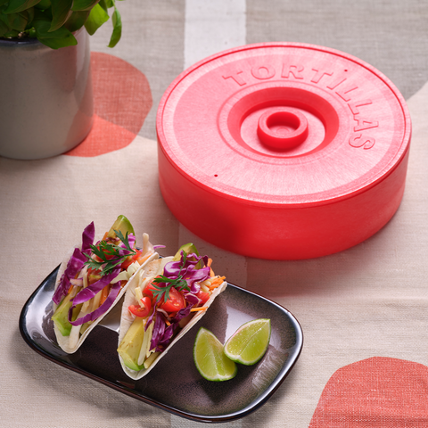 CONEY ISLAND RND TORTILLA WARMER w/LID STACK PP 215x68mm RED (*78799*) =  1 X EACH
