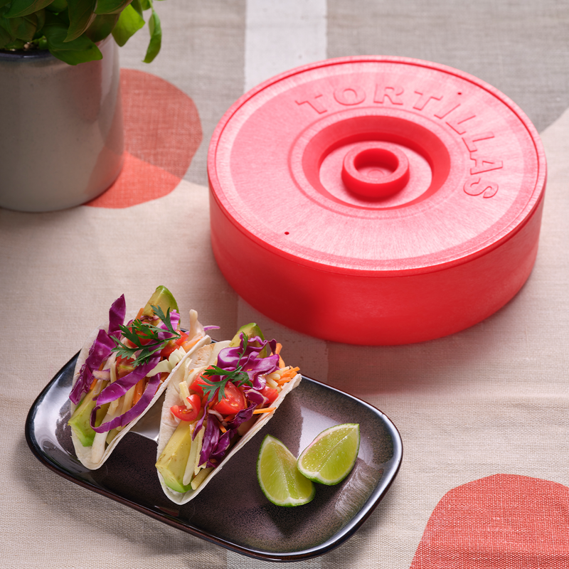 CONEY ISLAND RND TORTILLA WARMER w/LID STACK PP 215x68mm RED (*78799*) =  1 X EACH