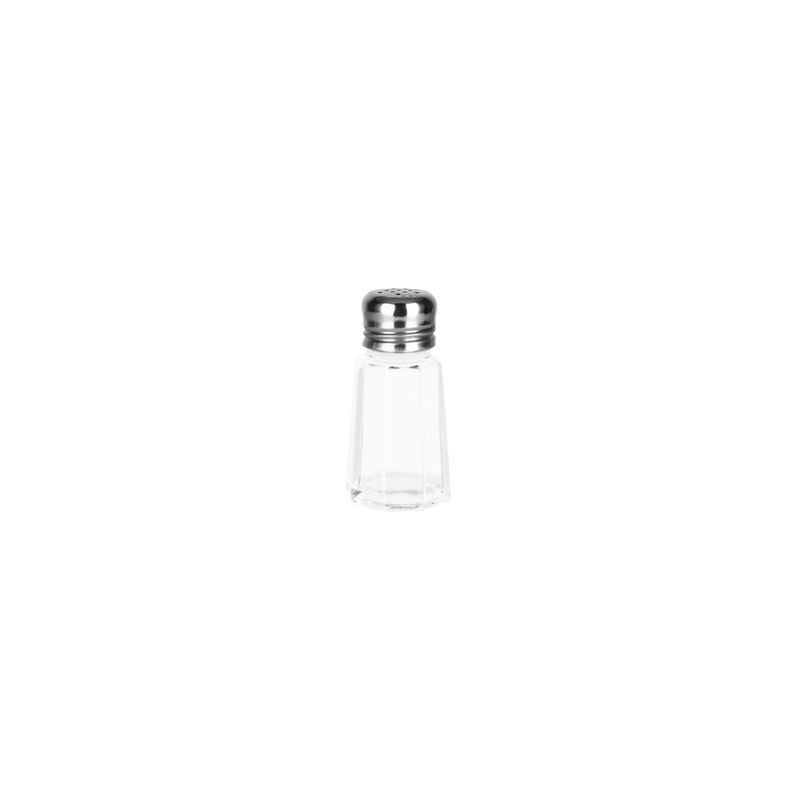 CHEF INOX SALT & PEPPER SHAKER GLASS w/S/S LID 70mm/30ml (*06650*) = PACKET OF 2 X DOZEN