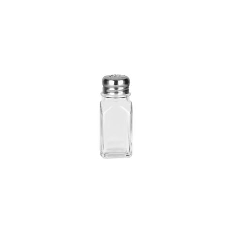 CHEF INOX SALT & PEPPER GLASS S/S TOP 95mm/60ml (*06662*) =  1 X DOZEN