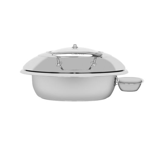 CHEF INOX DELUXE ROUND CHAFER w/GLASS LID 18/8 LARGE (*54916*) =  1 X EACH