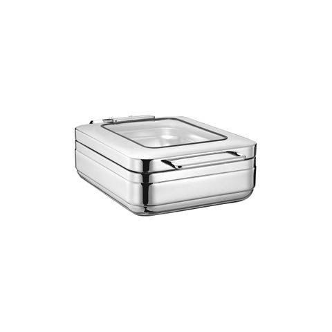CHEF INOX RECT INDUCTION CHAFER w/GLASS LID 1/2 SIZE (*54902*) =  1 X EACH