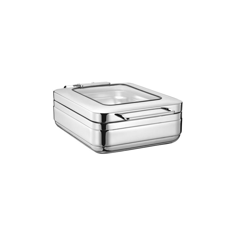 CHEF INOX RECT INDUCTION CHAFER w/GLASS LID 1/2 SIZE (*54902*) =  1 X EACH